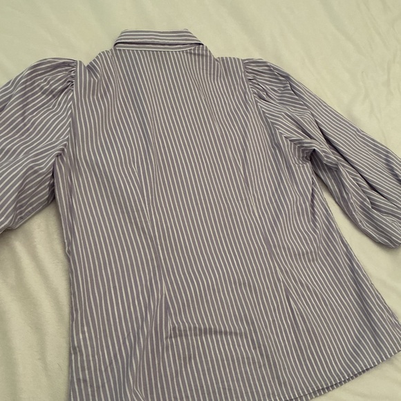 RW&CO. Lavender and White Striped Button-Down Blouse - Picture 7 of 9